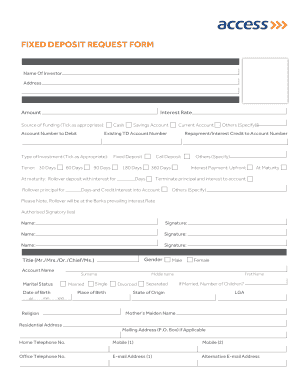 Access Bank Account Update Form