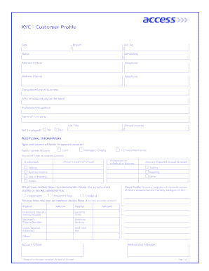 Kyc Access Bank  Form