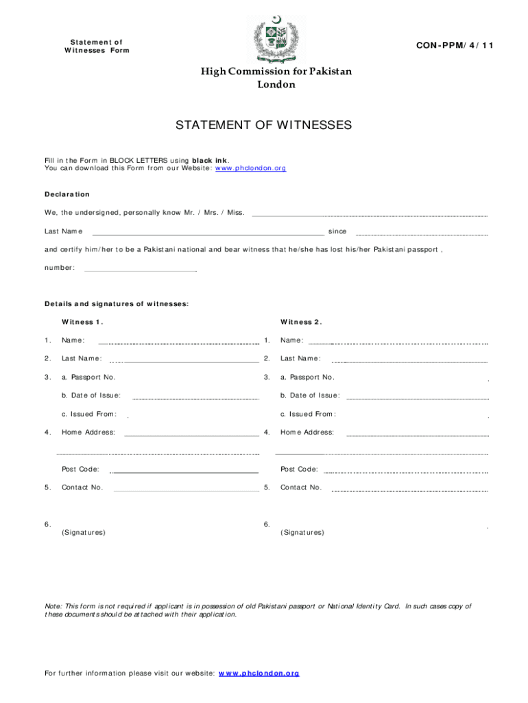 05 02 Passport Statement of Witness Form DOC