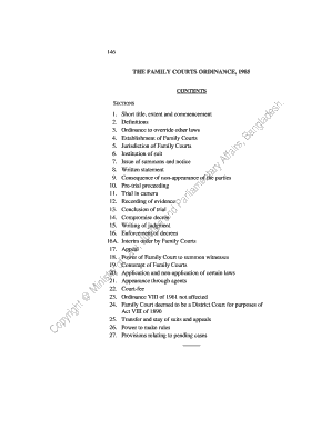 Family Court Ordinance 1985  Form