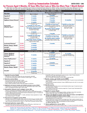 Catch Up Immunization Schedule  Form