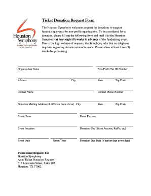 Houston Donation Request  Form