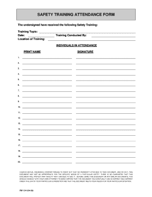 Safety Training Form