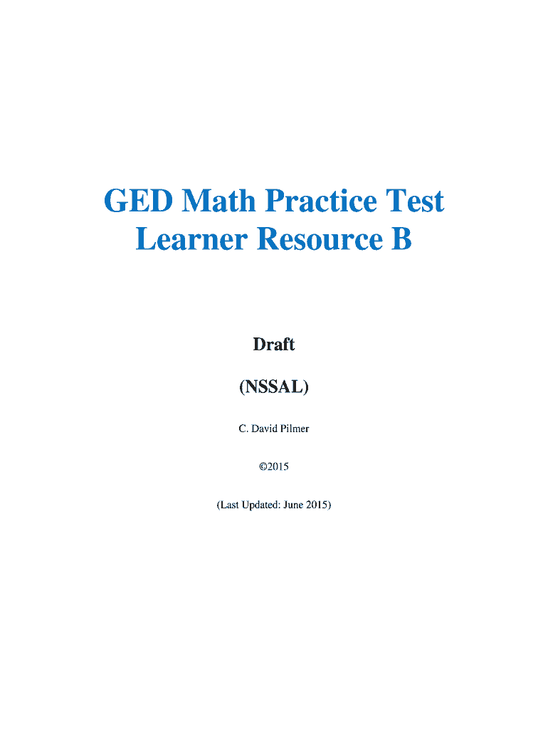Ged Math Practice Test and Answers PDF  Form