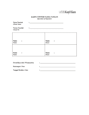 Contoh Specimen Tanda Tangan  Form