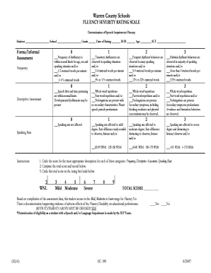 Fluency Rating Scale  Form