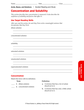 Acids Bases and Solutions Guided Reading and Study  Form