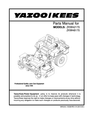 Yazoo Kees Parts Lookup  Form