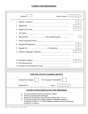 Subject of the Case Phclondon  Form