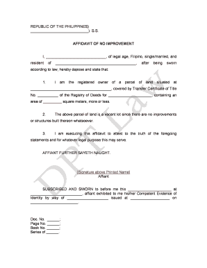 Sample Request Letter for Certificate of No Improvement  Form