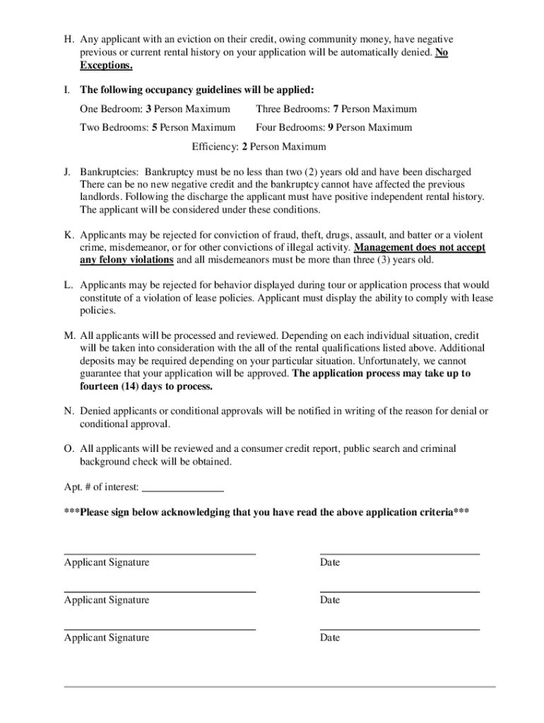 Choc Housing Application  Form