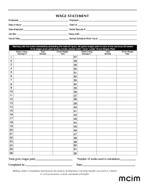 Wage Statement Template  Form