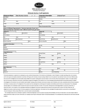 Credit Application Baldor  Form