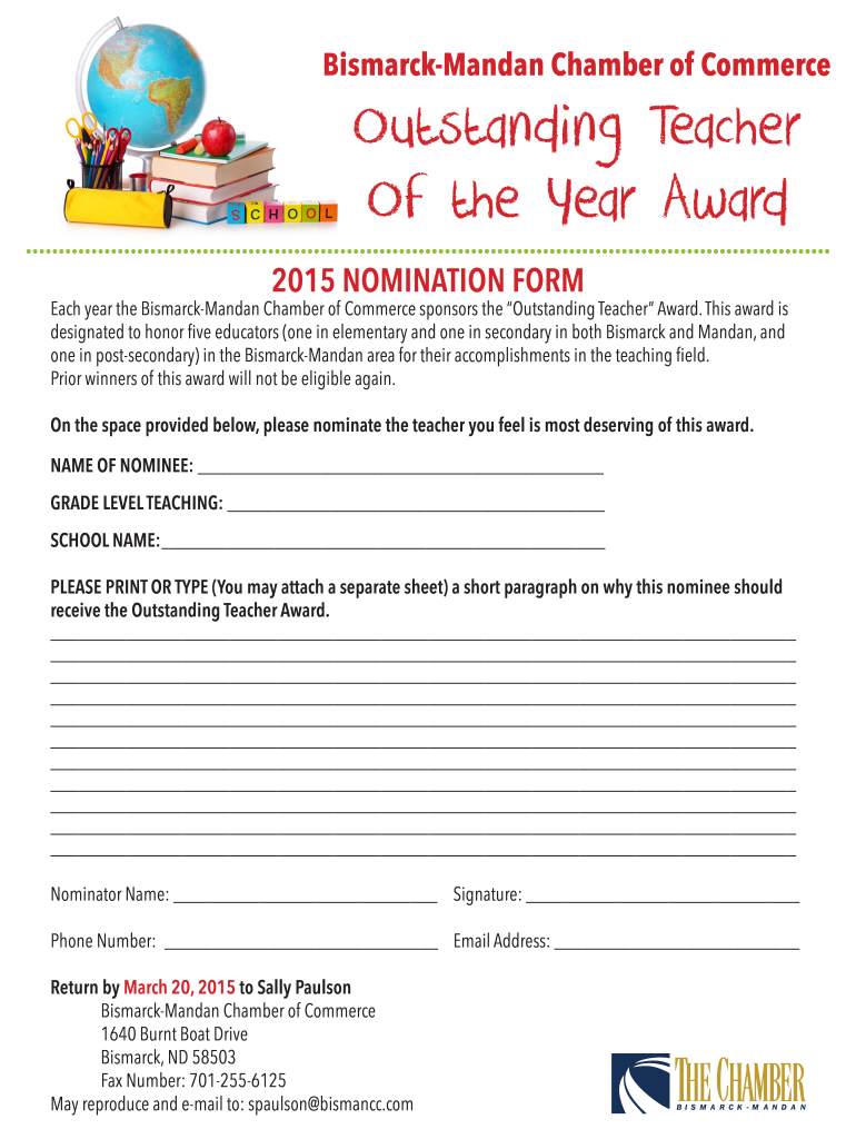 Outstanding Teacher of the Year Award  Form