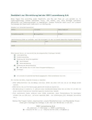 Dkv Luxembourg Leistungsantrag  Form