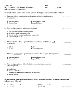 D 7 Sections 6 1 6 4 Review Worksheet Answer Key  Form