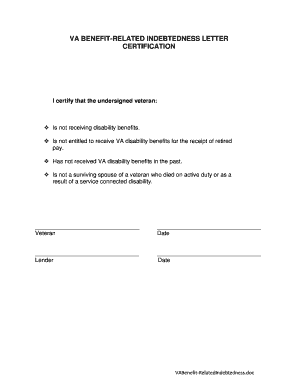 Letter of Indebtedness  Form