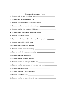 People Scavenger Hunt  Form