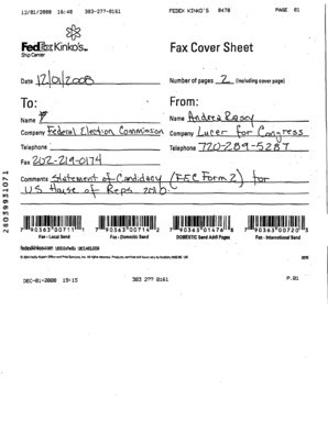 Fedex Fax Cover Sheet  Form
