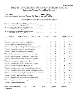 Coach Evaluation Form