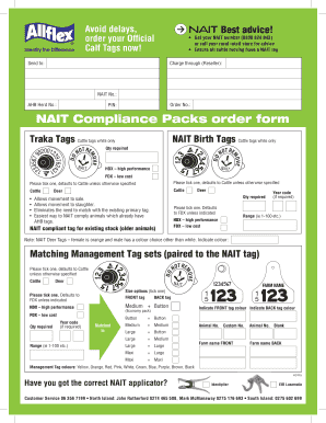 Allflex Order Form