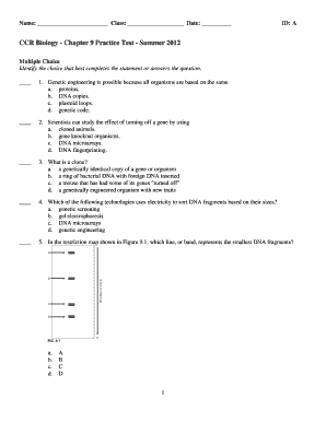 Chapter 9 Biology Answer Key  Form