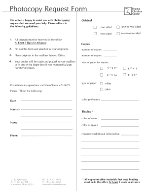 Photocopy Form