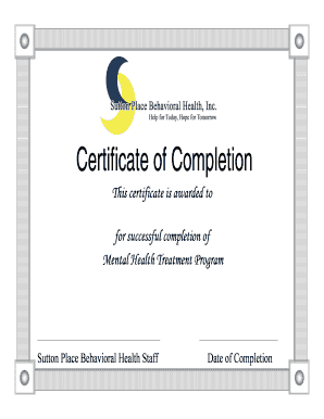 Mental Certificate Format PDF
