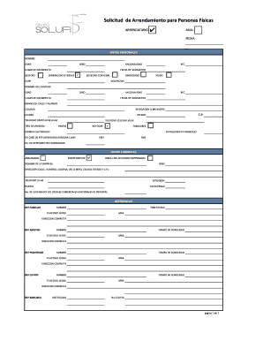 Solicitud De Arrendamiento  Form