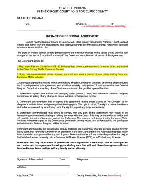 Infraction Deferral Agreement PDF File Clark County Prosecuting Clarkprosecutor  Form