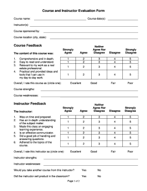 Course Instructor Evaluation Form Rebacnet
