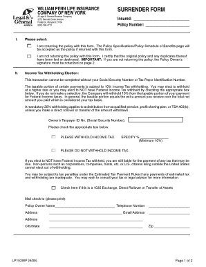 William Penn Life Insurance Company of New York  Form