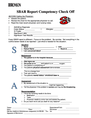 Sbar  Form