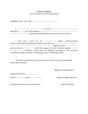 Laptop Affidavit  Form