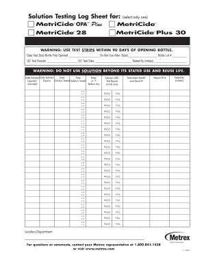 Cidex Log Sheet  Form