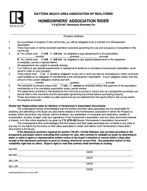 Hoa Rider Florida  Form