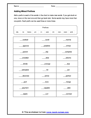 Adding Mixed Prefixes  Form