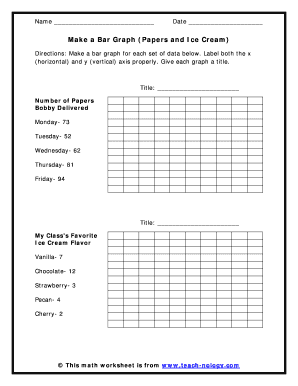 Make a Bar Graph Papers and Ice Cream Answer Key  Form