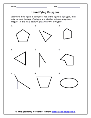 Naming Polygons Worksheet PDF  Form