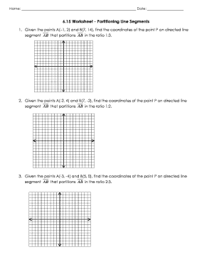 Partitioning a Line Segment Worksheet with Answers  Form