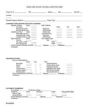 Work Zone Traffic Control Inspection Form Workzonesafety