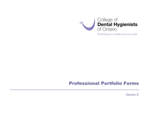 Professional Portfolio Forms College of Dental Cdho