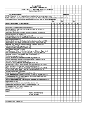 Jrotc Uniform Inspection Sheet