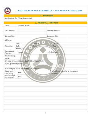 Lesotho Passport Application Form PDF