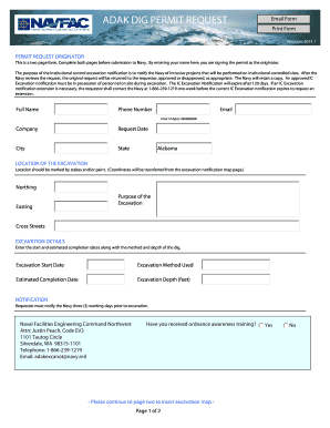 Adak Dig Permit Request Navy  Form
