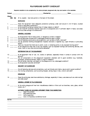 Playground Safety Checklist Georgia Child Care Association Secceducation  Form