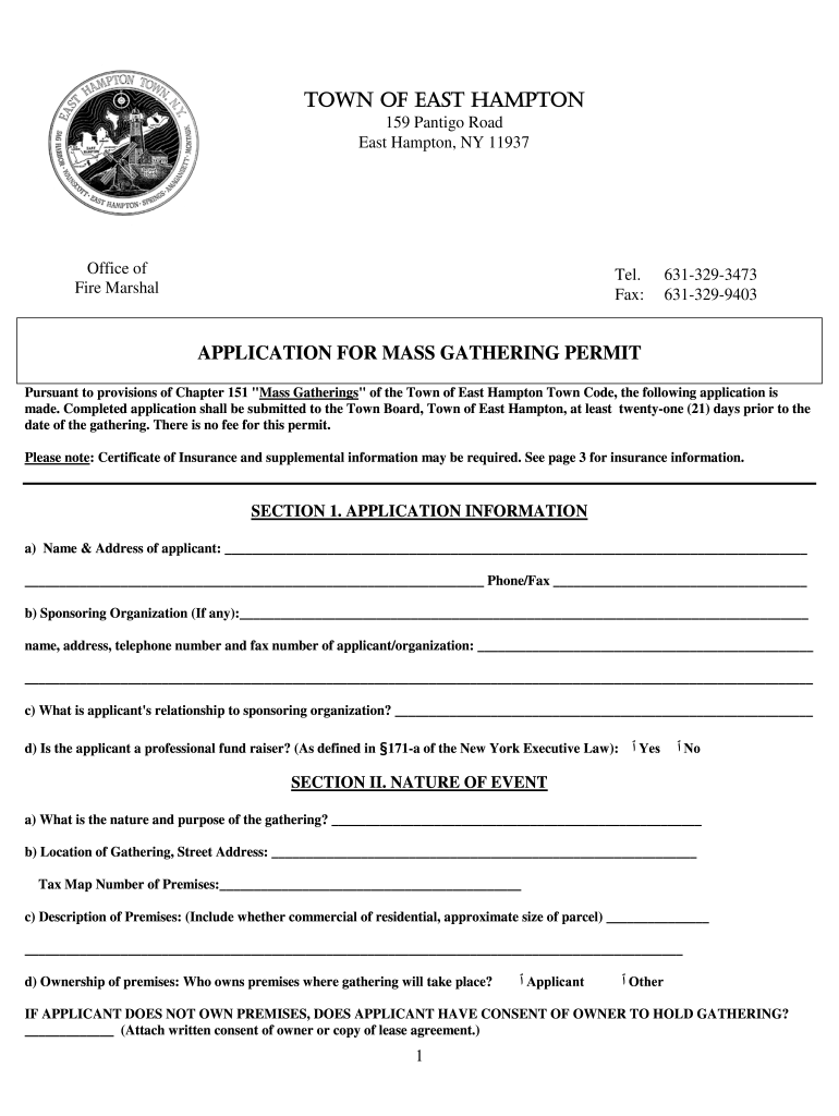 Permit to Gather Application  Form