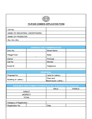 Common Application Form in Tsipass