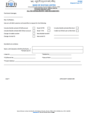 Mbob Change Request Form
