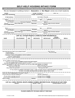 Housing Intake Form